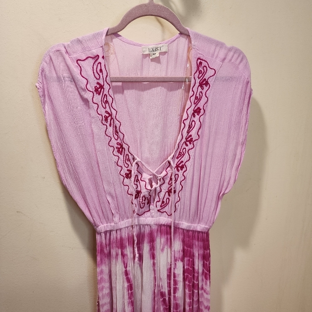 EXIST Women's Pink Tie Dye Maxi dress size M - Picture 3 of 14